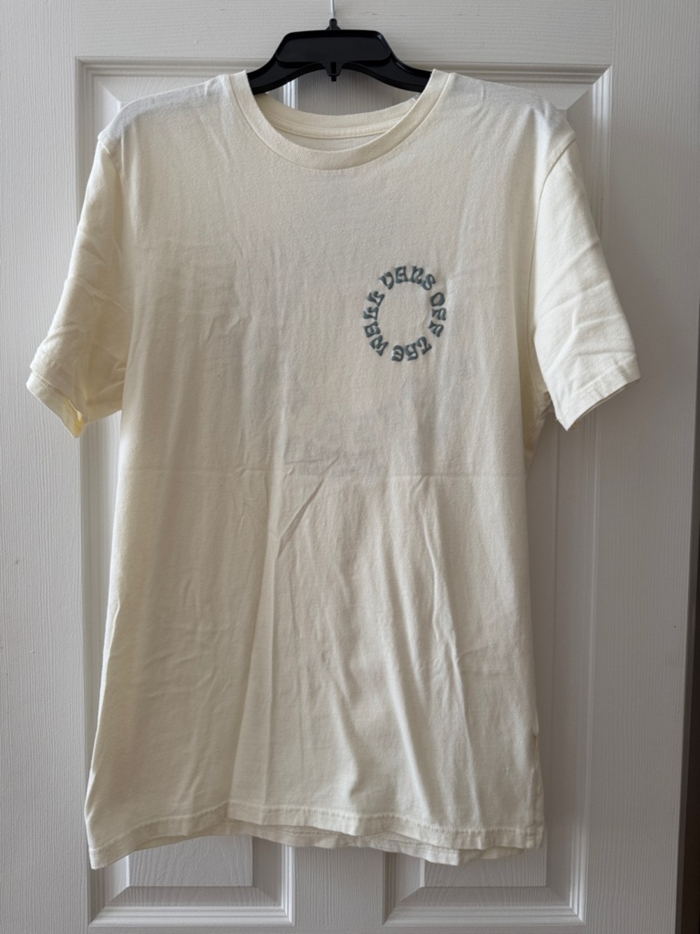 Vans Cream Tee with Logo Print